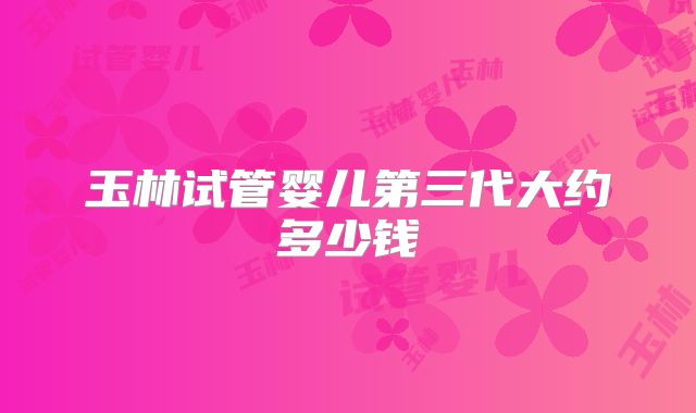 玉林试管婴儿第三代大约多少钱