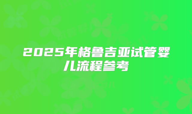 2025年格鲁吉亚试管婴儿流程参考