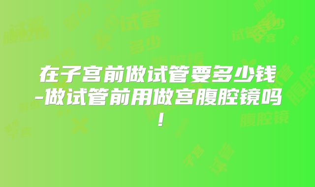 在子宫前做试管要多少钱-做试管前用做宫腹腔镜吗!