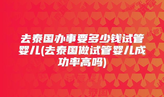 去泰国办事要多少钱试管婴儿(去泰国做试管婴儿成功率高吗)