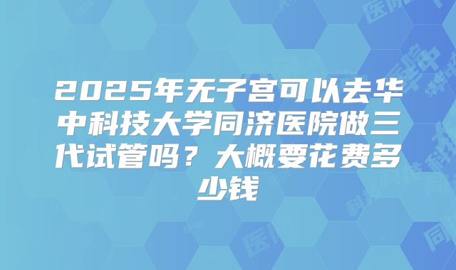 2025年无子宫可以去华中科技大学同济医院做三代试管吗？大概要花费多少钱