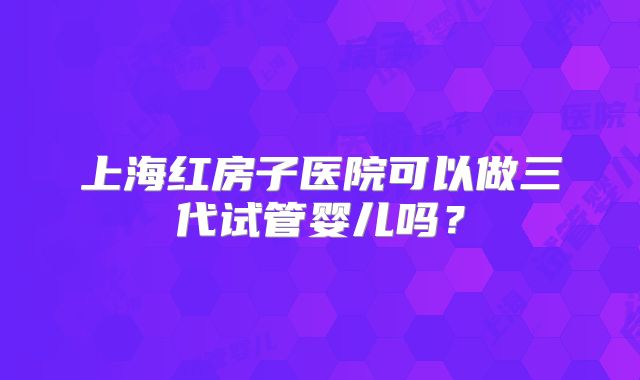 上海红房子医院可以做三代试管婴儿吗？