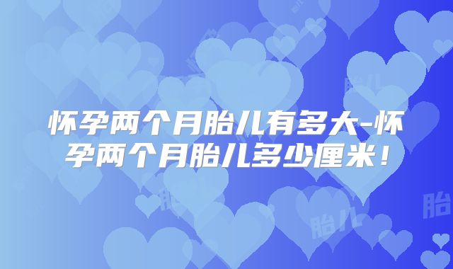 怀孕两个月胎儿有多大-怀孕两个月胎儿多少厘米！