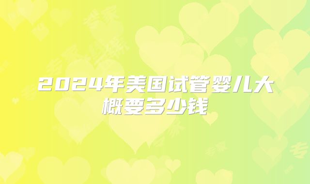 2024年美国试管婴儿大概要多少钱