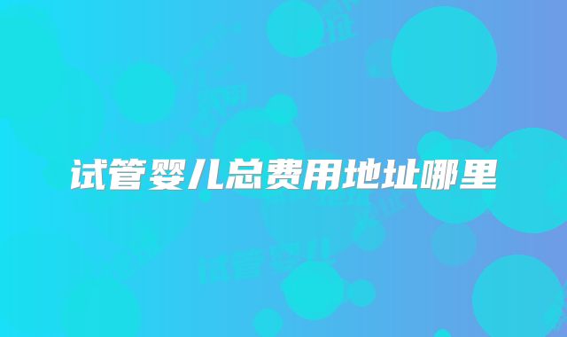 试管婴儿总费用地址哪里