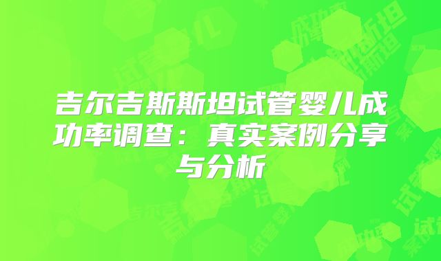 吉尔吉斯斯坦试管婴儿成功率调查:真实案例分享与分析