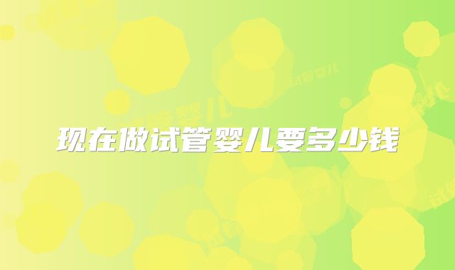 现在做试管婴儿要多少钱