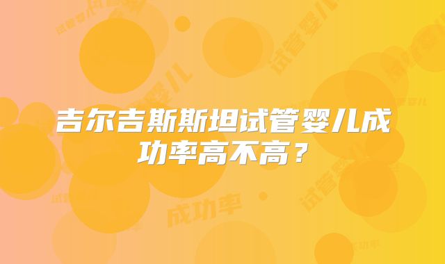 吉尔吉斯斯坦试管婴儿成功率高不高？