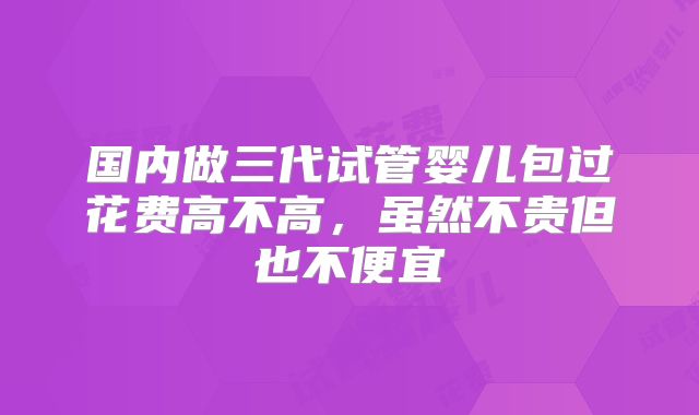 国内做三代试管婴儿包过花费高不高，虽然不贵但也不便宜