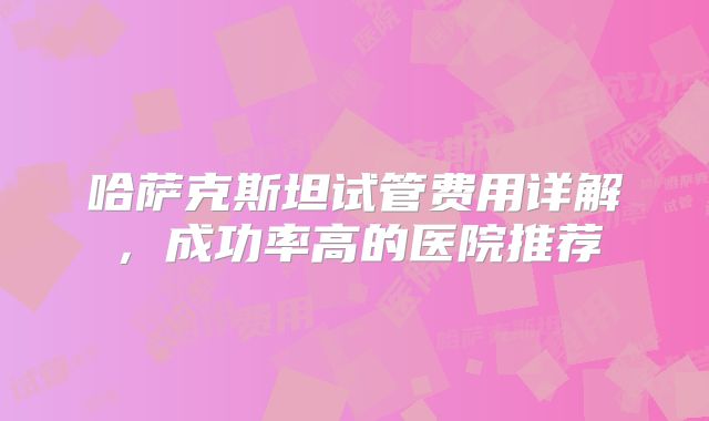 哈萨克斯坦试管费用详解，成功率高的医院推荐