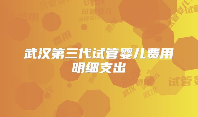 武汉第三代试管婴儿费用明细支出