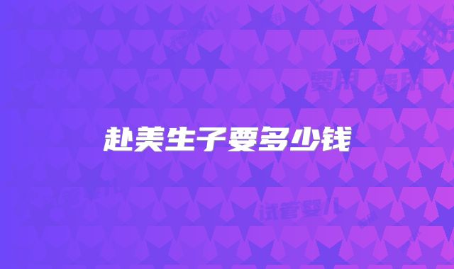 赴美生子要多少钱