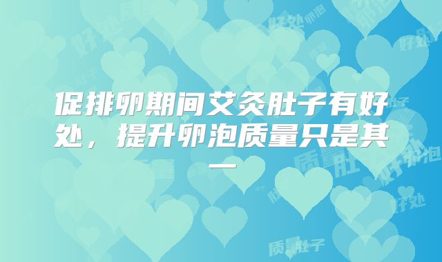 促排卵期间艾灸肚子有好处,提升卵泡质量只是其一