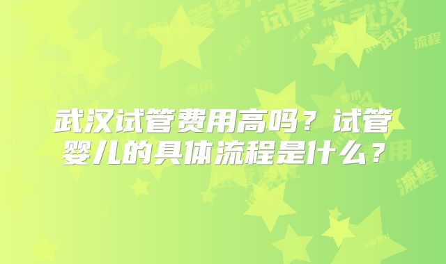 武汉试管费用高吗？试管婴儿的具体流程是什么？