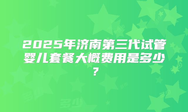 2025年济南第三代试管婴儿套餐大概费用是多少？