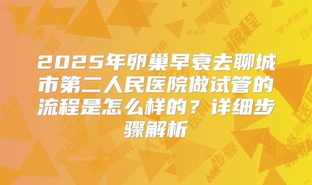 2025年卵巢早衰去聊城市第二人民医院做试管的流程是怎么样的?详细步骤解析