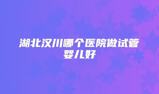 湖北汉川哪个医院做试管婴儿好