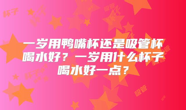 一岁用鸭嘴杯还是吸管杯喝水好?一岁用什么杯子喝水好一点?