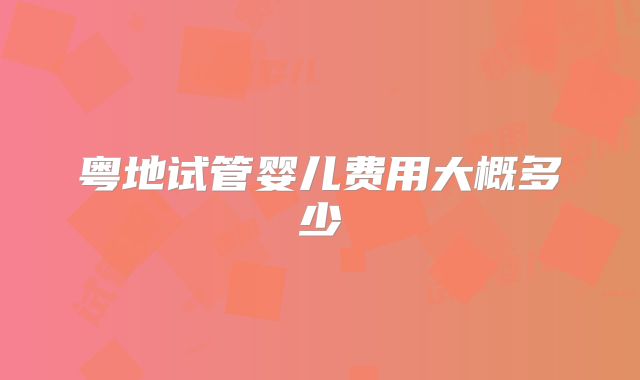 粤地试管婴儿费用大概多少