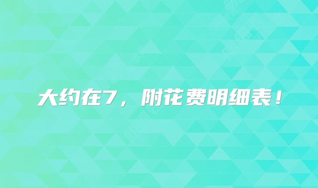 大约在7,附花费明细表!
