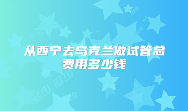 从西宁去乌克兰做试管总费用多少钱