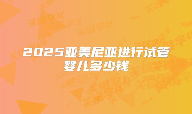 2025亚美尼亚进行试管婴儿多少钱