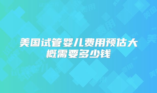 美国试管婴儿费用预估大概需要多少钱