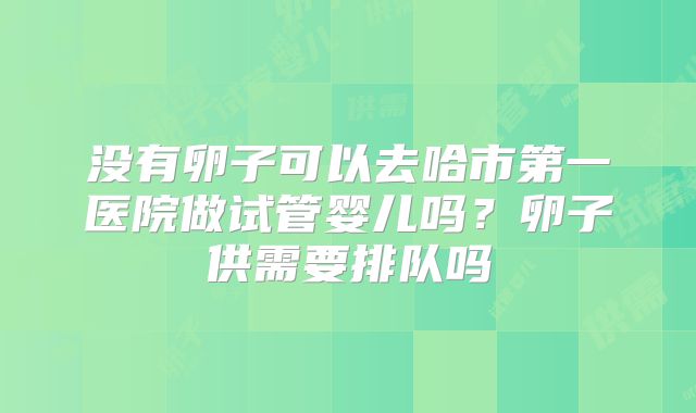 没有卵子可以去哈市第一医院做试管婴儿吗？卵子供需要排队吗