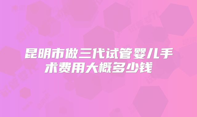 昆明市做三代试管婴儿手术费用大概多少钱