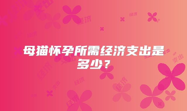 母猫怀孕所需经济支出是多少？
