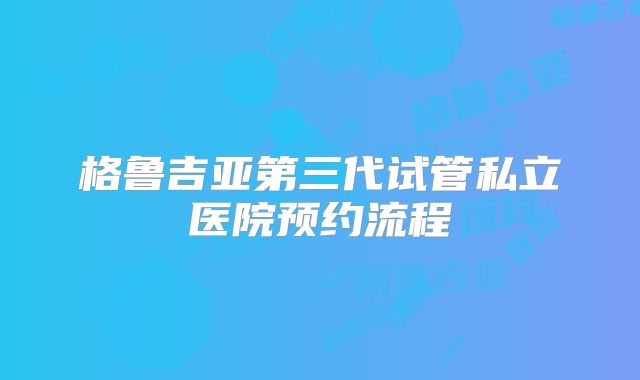 格鲁吉亚第三代试管私立医院预约流程