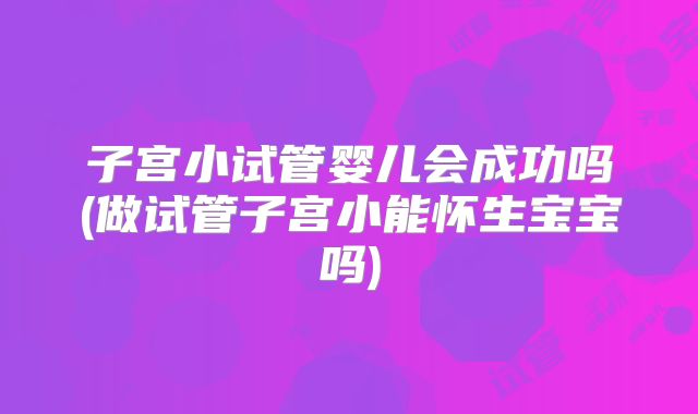 子宫小试管婴儿会成功吗(做试管子宫小能怀生宝宝吗)