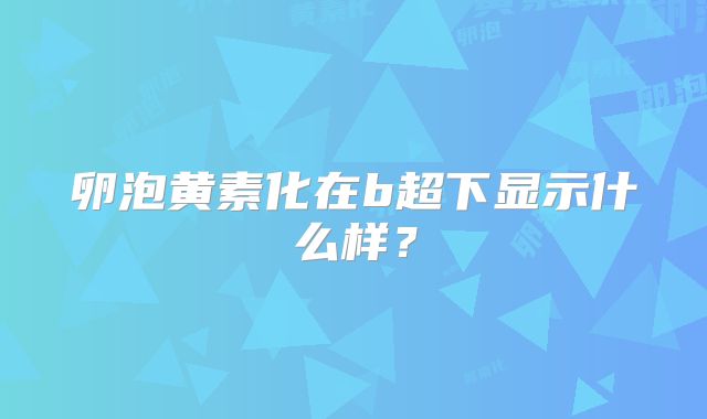 卵泡黄素化在b超下显示什么样？