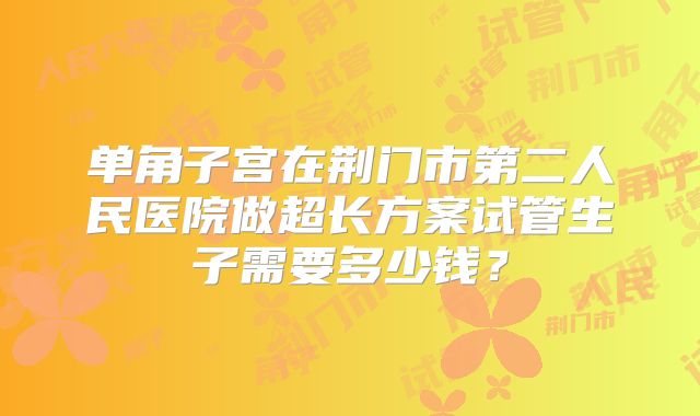 单角子宫在荆门市第二人民医院做超长方案试管生子需要多少钱?