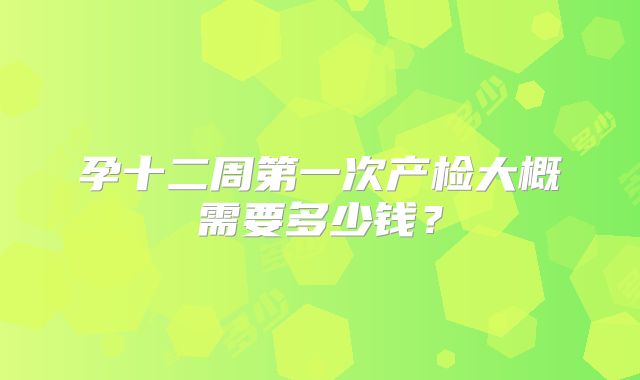 孕十二周第一次产检大概需要多少钱？