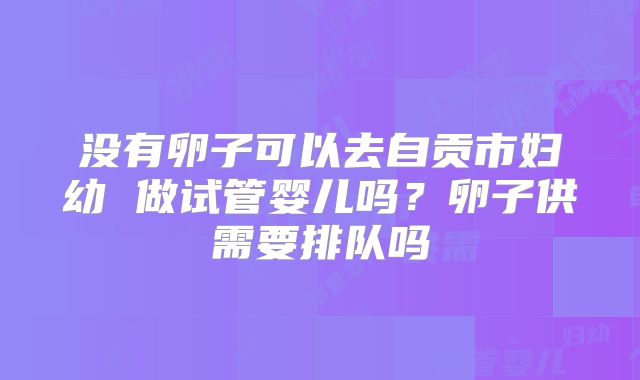 没有卵子可以去自贡市妇幼 做试管婴儿吗？卵子供需要排队吗
