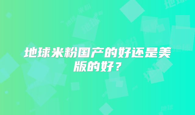 地球米粉国产的好还是美版的好?