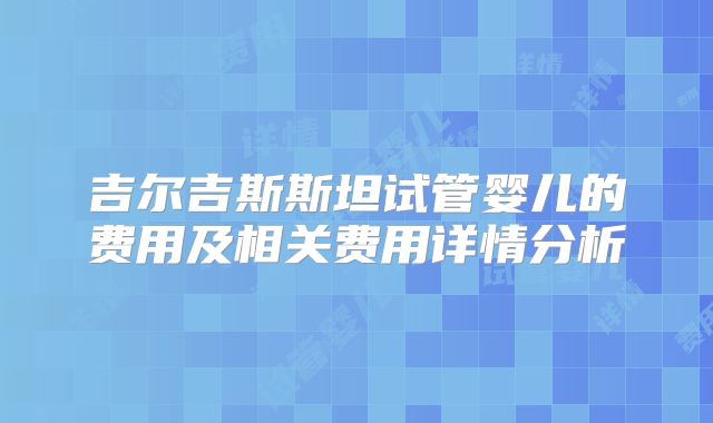 吉尔吉斯斯坦试管婴儿的费用及相关费用详情分析