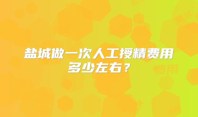 盐城做一次人工授精费用多少左右？