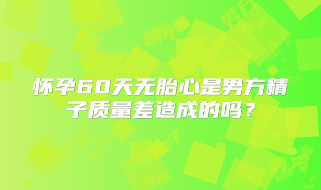怀孕60天无胎心是男方精子质量差造成的吗？