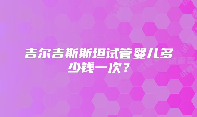 吉尔吉斯斯坦试管婴儿多少钱一次？