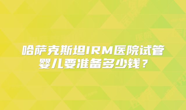 哈萨克斯坦IRM医院试管婴儿要准备多少钱？