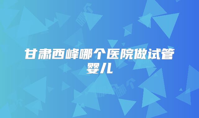 甘肃西峰哪个医院做试管婴儿