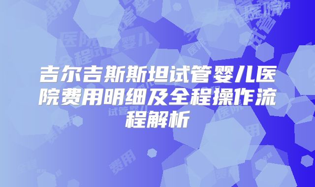 吉尔吉斯斯坦试管婴儿医院费用明细及全程操作流程解析