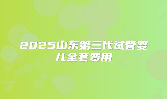 2025山东第三代试管婴儿全套费用