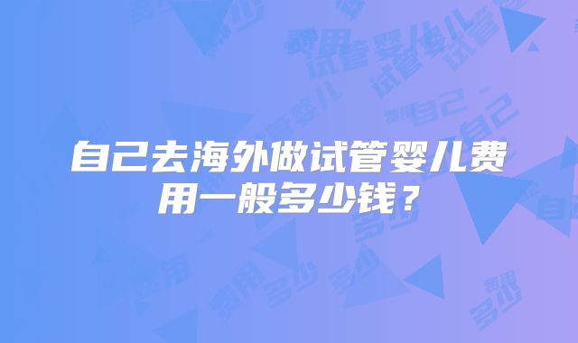 自己去海外做试管婴儿费用一般多少钱?