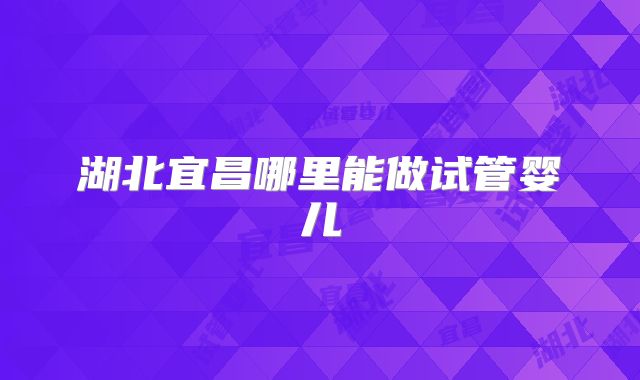 湖北宜昌哪里能做试管婴儿