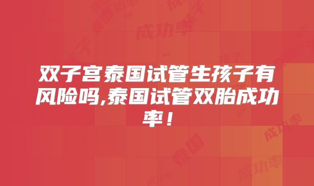 双子宫泰国试管生孩子有风险吗,泰国试管双胎成功率！