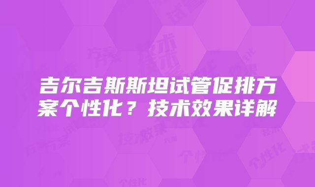 吉尔吉斯斯坦试管促排方案个性化？技术效果详解