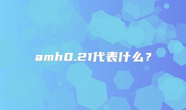 amh0.21代表什么?